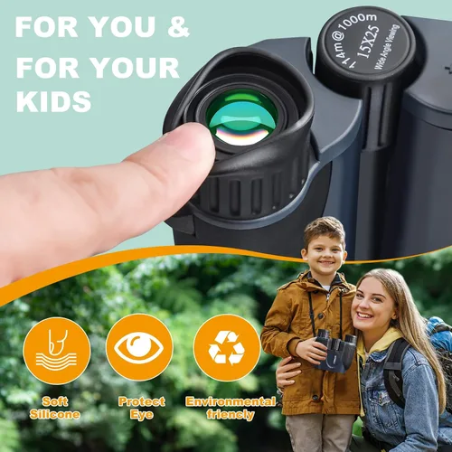 Vista 6 de Prismáticos de 15 x 25 pulgadas para adultos y niños, pequeños prismáticos compactos para cazadores de aves, mini bolsillo para adultos, regalos