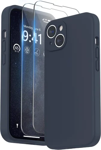 Vista 15 de SURPHY Funda para iPhone 14 Plus con Protector de Pantalla y Protección de Cámara, Funda de Teléfono de Silicona Líquida con Forro de Microfibra