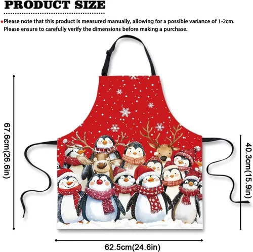 Vista 144 de Dreaweet Delantal de cocina unisex con cuello ajustable de Navidad