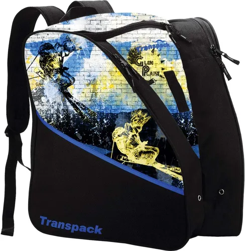 Vista 10 de TRANSPACK Edge Junior - Mochila para botas de esquí y snowboard, resistente al agua, 33 L, bolsa de mochila Blanco (White Snowflake)