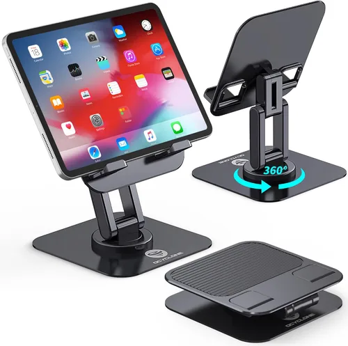 Vista 9 de OCYCLONE Soporte para iPad, soporte plegable ajustable giratorio de 360° para tablet iPad compatible con Kindle Tablet iPad de 4 a 15.6 pulgadas