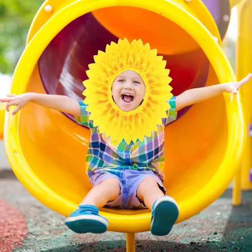 Vista 2 de SAFIGLE 3 piezas de sombreros de girasol para niños y adultos decoración de girasol, tela cómoda, fácil de llevar, perfecto para juegos deportivos