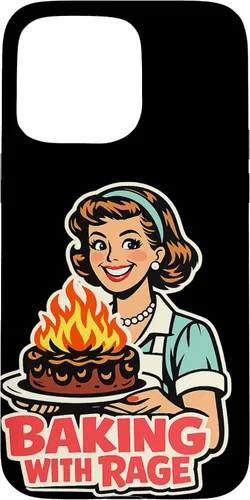 Vista 31 de Baking with Rage Retro 1950s Housewife Pop Art Humor Case for iPhone 17