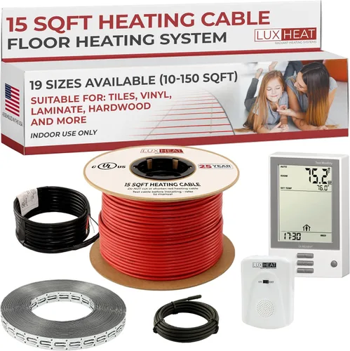 Vista 17 de LuxHeat Kit de cable de calefacción de suelo de 10 pies cuadrados - Sistema de calefacción por suelo radiante de 120 V - Sistema de suelo