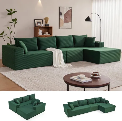 Vista 45 de Mangodan - Sofá seccional en forma de nube, sofá sin huesos para sala de estar, sofá seccional modular con asiento profundo, cómodo sofá de felpa