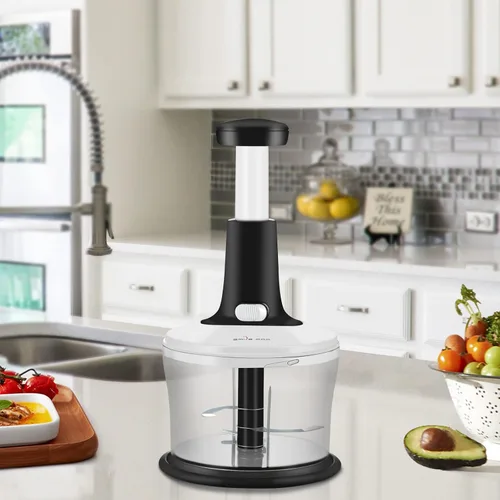 Vista 6 de Smile mom Picador de verduras, picador de alimentos, prensa rápida a mano, cortador de alimentos profesional, fácil de picar verduras, frutas
