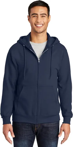 Vista 10 de Port & Company Sudadera con capucha de forro polar esencial alto con cremallera completa. PC90ZHT Ceniza