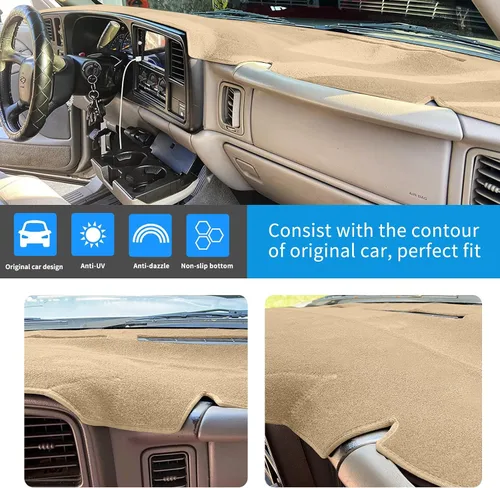 Vista 3 de Cubierta de salpicadero para Chevrolet Silverado 1500 2500 3500 1999-2006 Avalanche Chevy Tahoe Suburban GMC Sierra Yukon cubierta de tablero Beige