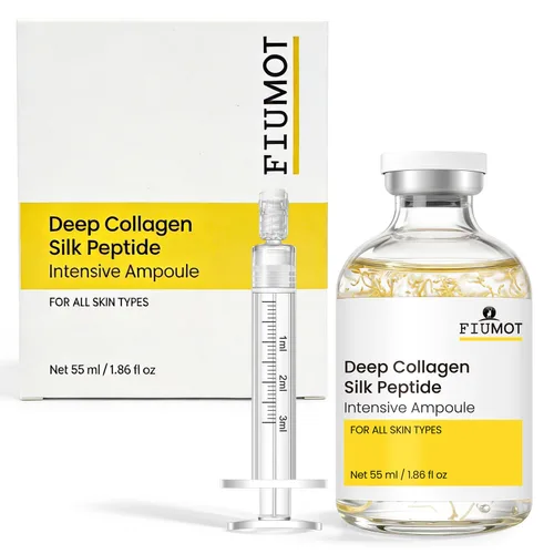 Vista 9 de Ampolla intensiva de péptido de seda de colágeno profundo con 30 péptidos, ~ 120 Da colágeno y pantenol, suero hidratante y reafirmante para líneas