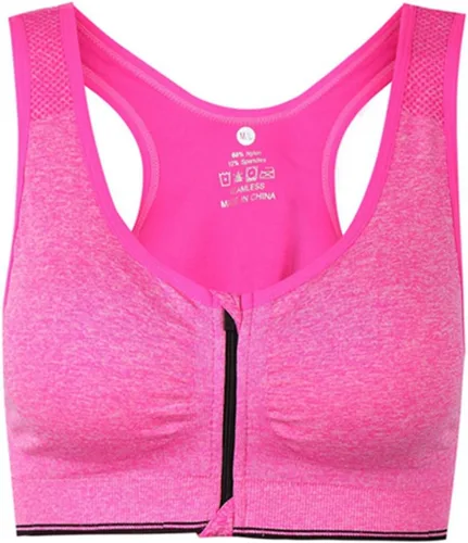 Vista 17 de Brasier deportivo o para yoga con cierre frontal de ganchos y cremallera para mujer