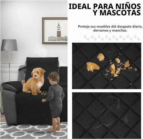 Vista 3 de Easy-Going - Funda reclinable con consola, funda de sofá reversible para sala de estar, funda de sofá dividida para cada asiento con correas