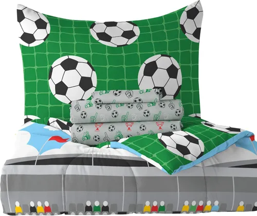 Vista 27 de Dream Factory Dinosaur Blocks - Juego de edredón de microfibra ultrasuave para niños, color azul, tamaño individual Bloques de dinosaurios azules