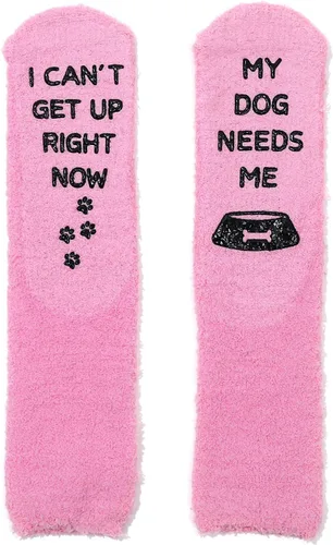 Vista 52 de CHANGGER Calcetines unisex con texto en inglés "If You Can Read This Bring Me Some Fuzzy Funny Saying Crew Socks Christmas Unisex Gift