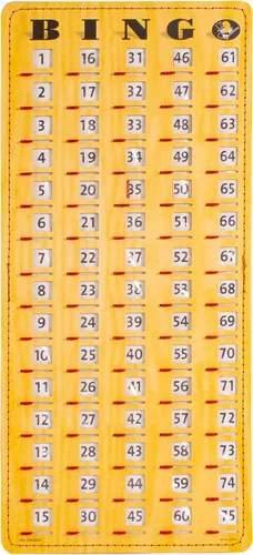 Vista 12 de MR CHIPS Tarjeta de bingo principal con punta de dedo a prueba de atascos con ventanas deslizantes Tarjetas de llamadas de cartón grandes