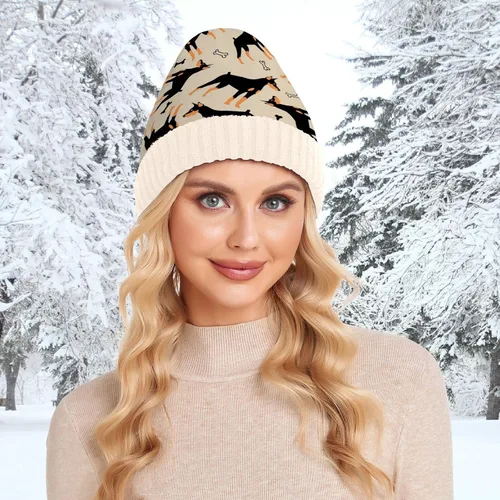 Vista 5 de Naanle Gorro de invierno para mujer, elástico, cálido, para invierno, Skully