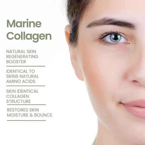 Vista 6 de Suero de péptido de colágeno para cara, reafirmante diario, levantamiento y reducción de arrugas suero facial con colágeno derivado marino y ácido