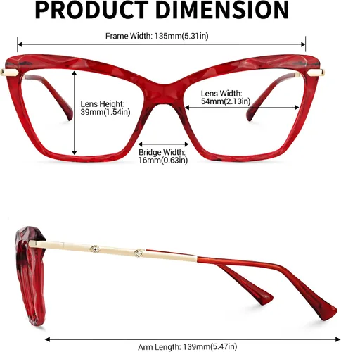 Vista 32 de Zeelool Gafas de bloqueo de luz azul ojo de gato de cristal para mujer Juliet VFP0270