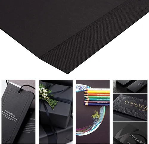 Vista 6 de Cartulina negra – 12 x 12 pulgadas, 85 libras, papel de cartulina perfecta para álbumes de recortes, manualidades, tarjetas de visita, 30 hojas