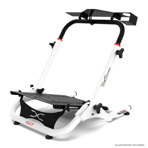 Vista 2 de Extreme Sim Racing Wheel Stand Cockpit SGT Racing Simulator - White Edition For Logitech G25, G27, G29, G920, G923 Thrustmaster and Fanatec - WHEEL