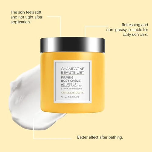 Vista 3 de Champagne Lift & Reafirming Body Cream con Complejo Reafirmante Luxe-Lift, crema hidratante antienvejecimiento para la piel, hidrata la piel seca