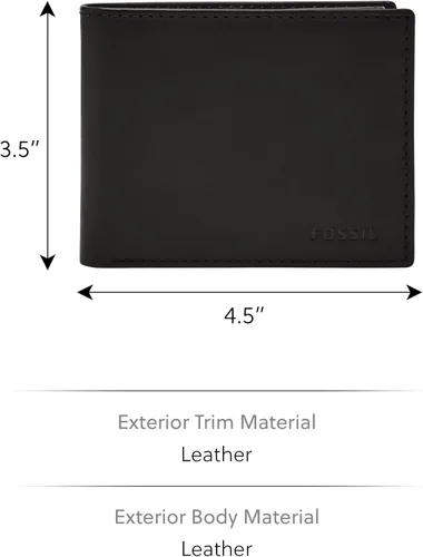 Vista 8 de Fossil Derrick - Cartera de piel con bloqueo RFID y funda extraíble para tarjetas