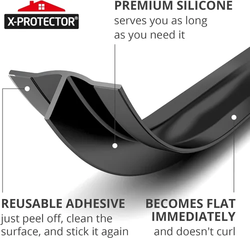 Vista 3 de Cubierta de Silicona para Huecos de Estufa X-Protector – Protector de 50" x 1" Entre Estufa y Mostrador – Relleno Autoadhesivo Premium para Huecos