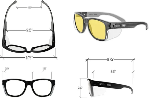 Vista 4 de MAGID Gemstone Y50 Performance - Gafas de seguridad antivaho con protectores laterales