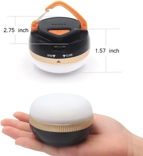 Vista 3 de Paquete de 2 faroles LED portátiles para camping, luz de tienda de campaña al aire libre, lámpara de campamento colgante con 5 modos, gancho