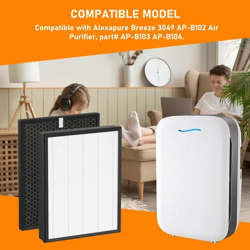 Vista 4 de AP-B102 - Juego de filtros de repuesto True HEPA compatibles con Alexapure Breeze AP-B102 y 3049 purificador de filtro de aire, filtro de aire 3