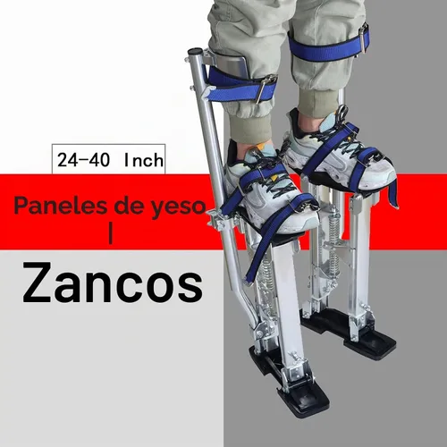Vista 2 de findmall 24-40 Pulgadas De Drywall Stilts Grade Ajustable Auminum Tool Stilt Para Pintura o Limpieza - Plata