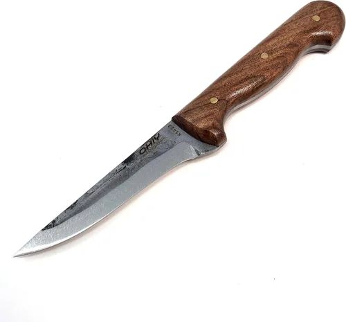Vista 10 de Butcher Series - Juego de cuchillos y cuchillos forjados a mano de 4 piezas con funda de cuero auténtico, cuchillas de acero de alto carbono 5160