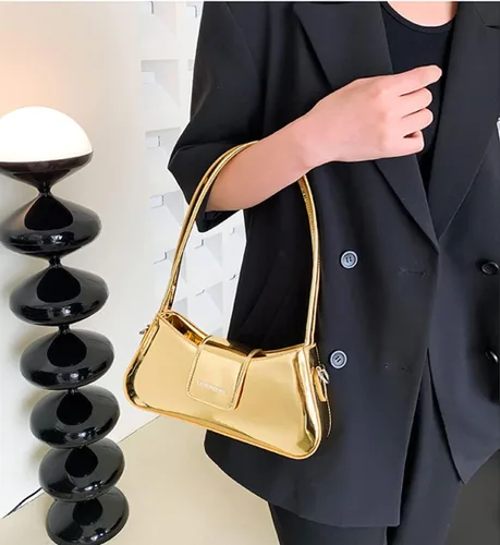 Vista 3 de Hobo Bag - Bolso de noche para mujer, bolso de mano Y2k plateado brillante, bolso de hombro, bolso de mano, bolso cruzado para fiesta, 2024