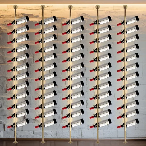 Vista 5 de Storage Wall Rack for 12 Wine Bottles 3/6 Pack Detachable Wine Storage