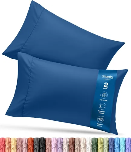 Vista 12 de Utopia Bedding - Juego de 2 fundas de almohada tamaño estándar, con cierre de sobre, tela de microfibra cepillada suave, resistentes al encogimiento