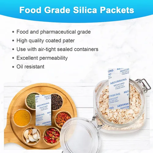 Vista 4 de Paquetes de sílice: paquetes de gel de sílice de 0.018 oz, 600 paquetes de gel de sílice, paquetes desecantes de grado alimenticio con indicador