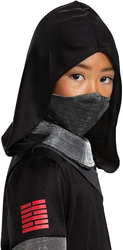 Vista 4 de Girls Snake Eyes Costume for Kids Deluxe Official GI Joe Costume with Mask