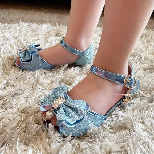 Vista 6 de Osinnme - Sandalias de boda para niña pequeña y grande