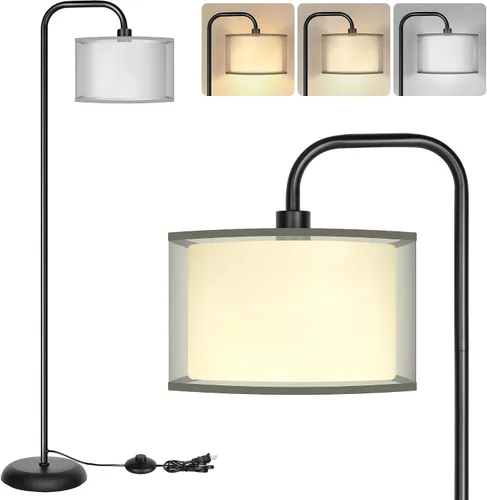 Vista 9 de [Actualizada] Lámpara de pie LED para sala de estar, lámpara de pie de 3 temperaturas de color con interruptor de pie, lámpara de pie moderna alta