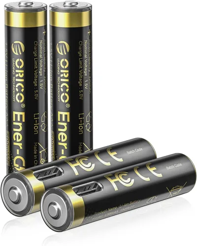 Vista 10 de ORICO Ener-G Batería de iones de litio recargable AA de 1.5 V 2100 mWh, carga USB-C de 2 horas, carga rápida de más de 1500 ciclos para controlador