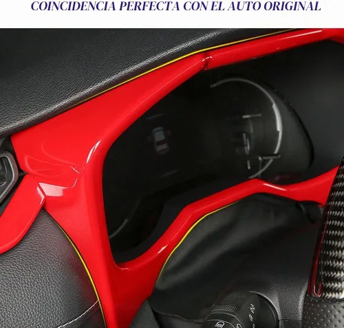 Vista 3 de Cubierta de tablero de consola central ABS compatible con Toyota RAV4 2019-2023 (rojo brillante)