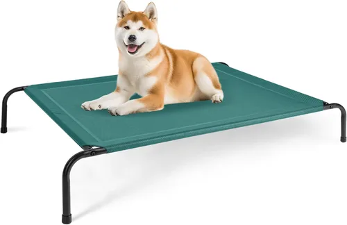Vista 10 de FluffyDream Cama elevada de enfriamiento para perro, camas portátiles elevadas para perros, patas antideslizantes, cama hamaca portátil y duradera