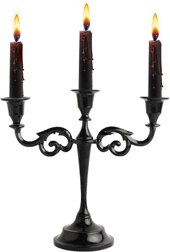 Vista 4 de Rely+ Candelabro de 3 brazos con portavelas cónicos para decoración de interiores, cocina, mesa, velas, candelabro para centro de mesa