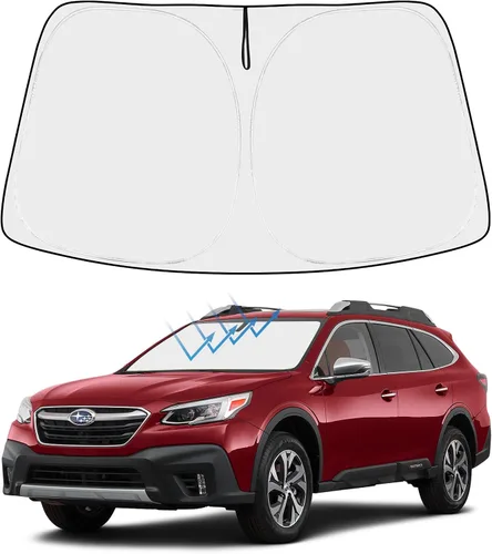 Vista 198 de Proadsy Parasol para parabrisas Rivian R1S 2022-2025 2026 de 4 capas plegable, protector de parasol frontal que bloquea los rayos UV, mantiene