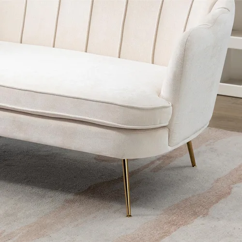 Vista 5 de Couches for Living Room，Modern Loveseat with Metal Legs for Small Space Office，Studio，Apartment Bedroom (Beige)