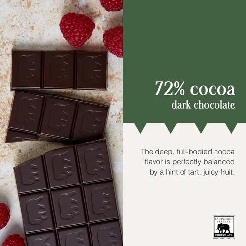 Vista 9 de Endangered Species Chocolate Bar Grizzly Frambuesa oscura, 3 oz
