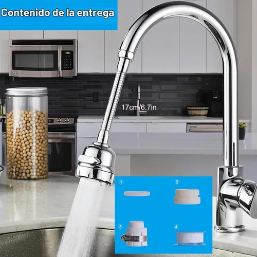 Vista 7 de Accesorio de rociador de grifo de cocina, extensor de grifo móvil