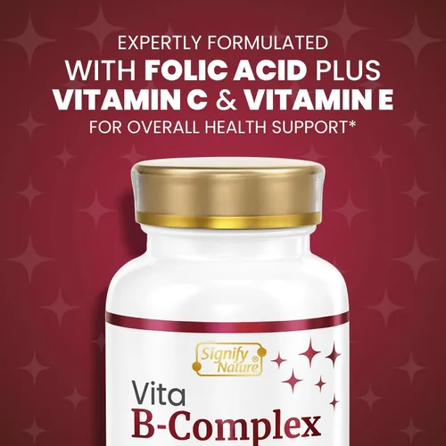 Vista 7 de SIGNIFY NATURE VitaBComplex con Vitamina C y E, Vitaminas del Complejo B para Mujeres y Hombres, Suplementos BComplex, VIT B1, B2, B3, B5, B6, B8