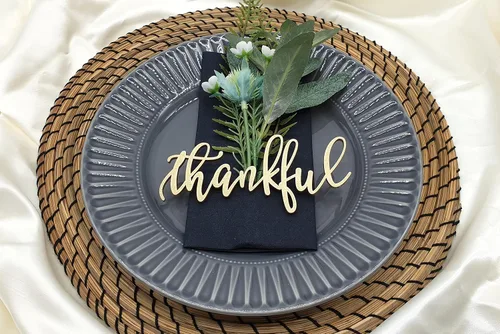 Vista 4 de Tarjetas de lugar agradecido, tarjetas de lugar de Navidad personalizadas, ajuste de lugar de cena personalizado, decoración de mesa de otoño