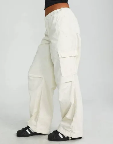 Vista 3 de Y2K - Pantalones deportivos casuales holgados de pierna ancha, cintura baja, con cordón, pantalones de paracaídas, estilo hippie, estilo cargo, traje
