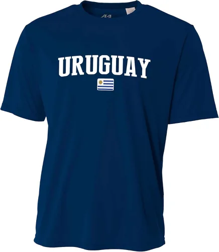 Vista 2 de Uruguay Camiseta de Fútbol Bandera Logo Masculino Selección Nacional Fútbol Copa Mundial Olimpiadas